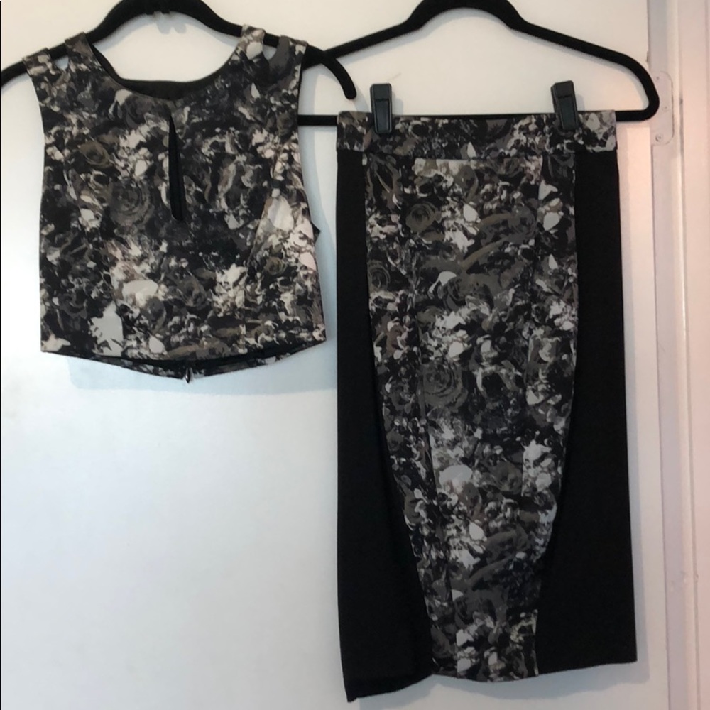 Crop top and matching skirt